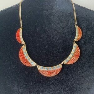 Elegant Red and Gold Necklace